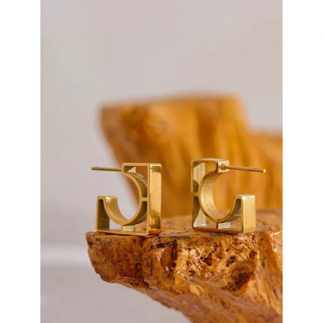 Boucle d'oreille géométrique or Éoline - Ma boutique