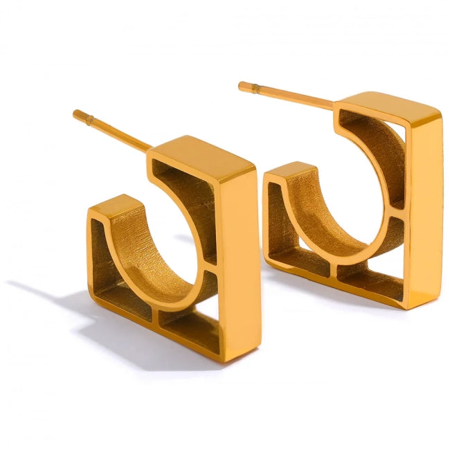 Boucle d'oreille géométrique or Éoline - Ma boutique