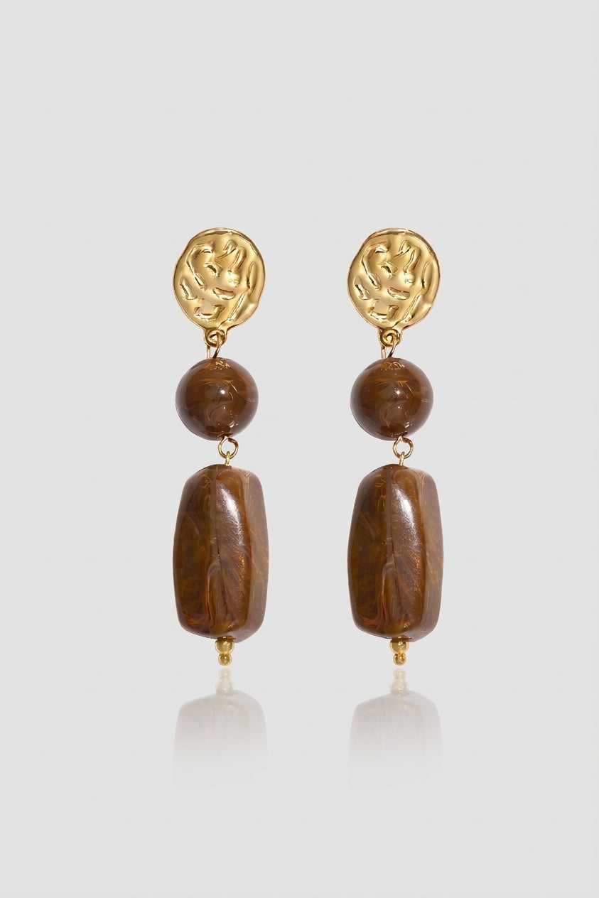 =Boucles d'oreilles Alma Brun | Atelier des bijoux