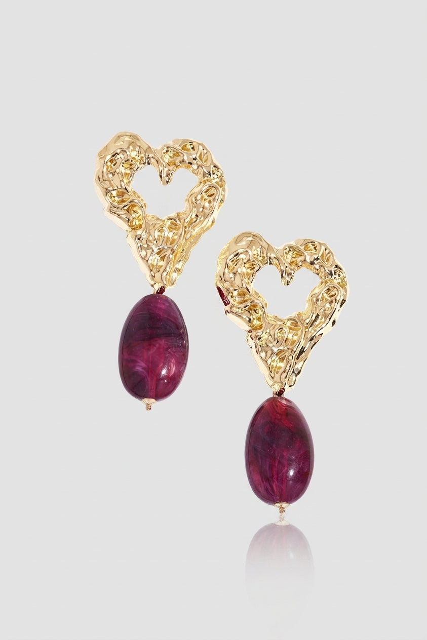 =Boucles d'oreilles Alma violet foncé | Atelier des bijoux