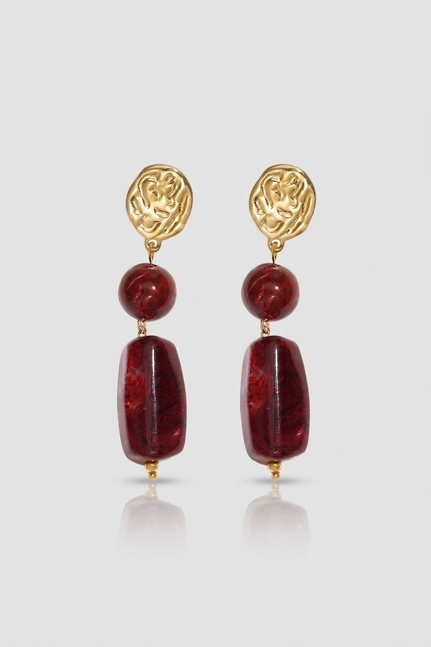 =Boucles d'oreilles Alma Cramoisi | Atelier des bijoux