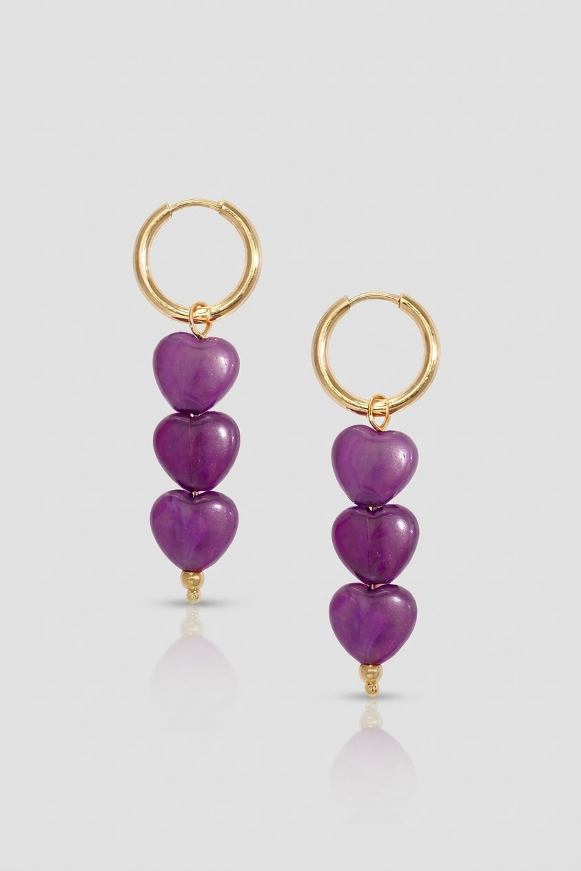 =Boucles d'oreilles Alma violet foncé | Atelier des bijoux