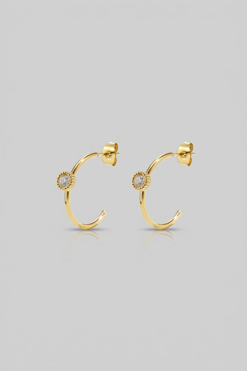 =Boucles d'oreilles Créoles Éclat Blanc | Atelier des bijoux
