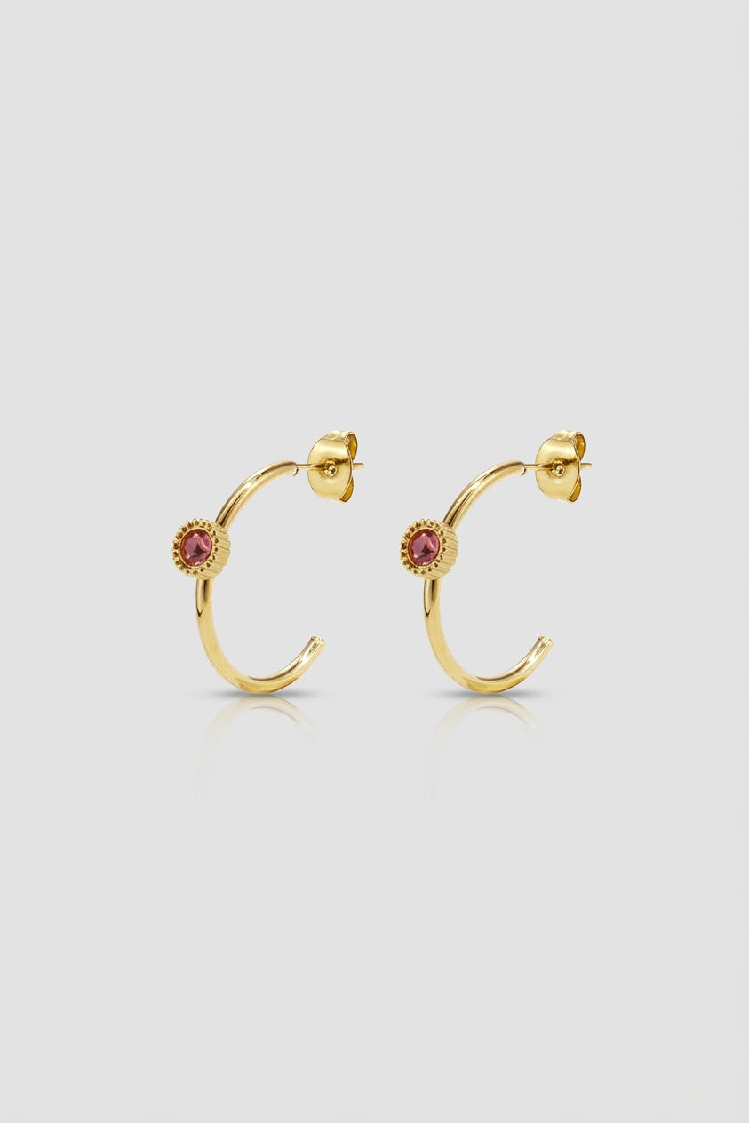=Boucles d'oreilles Créoles Éclat Rose | Atelier des bijoux
