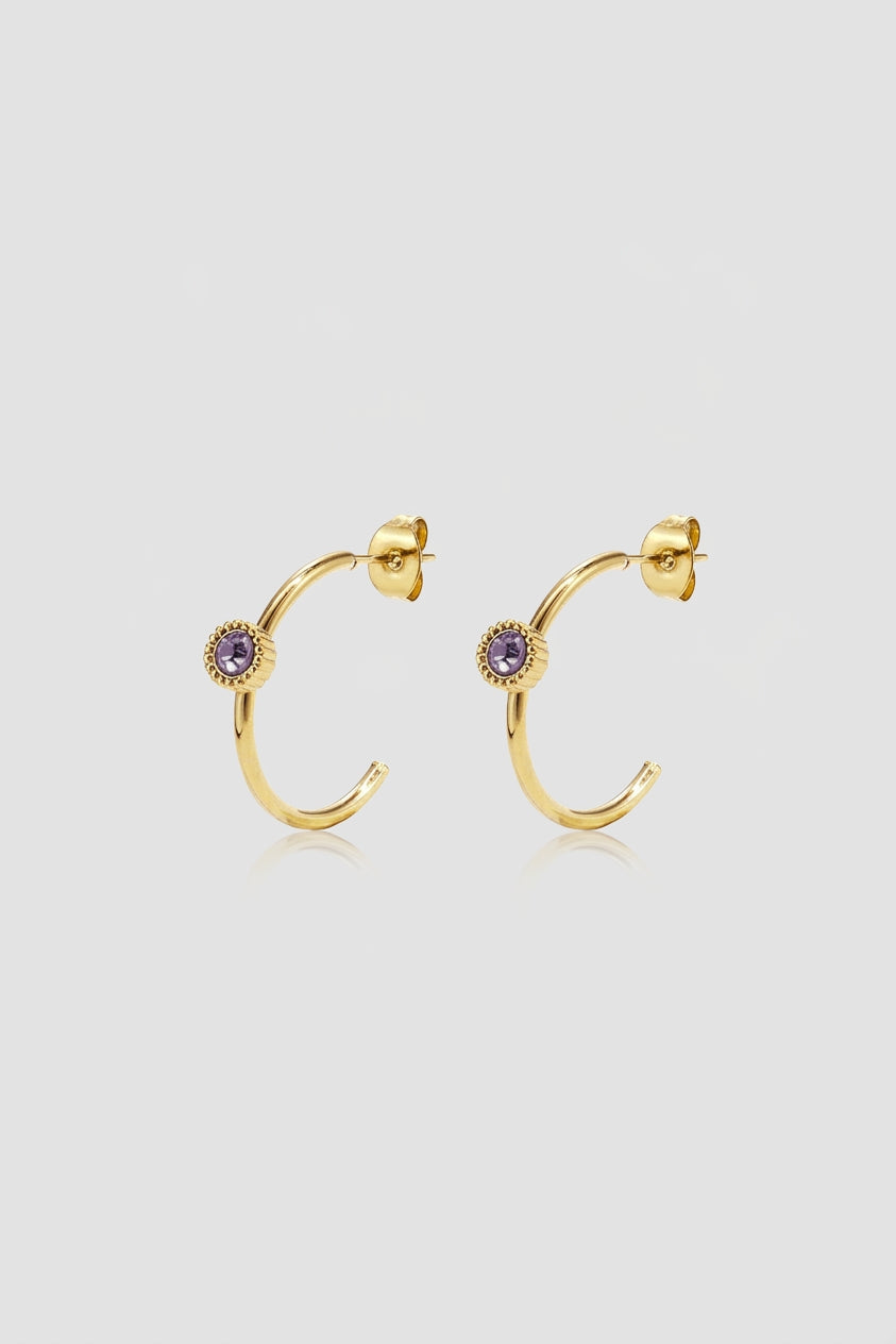 =Boucles d'oreilles Créoles Éclat Violet | Atelier des bijoux