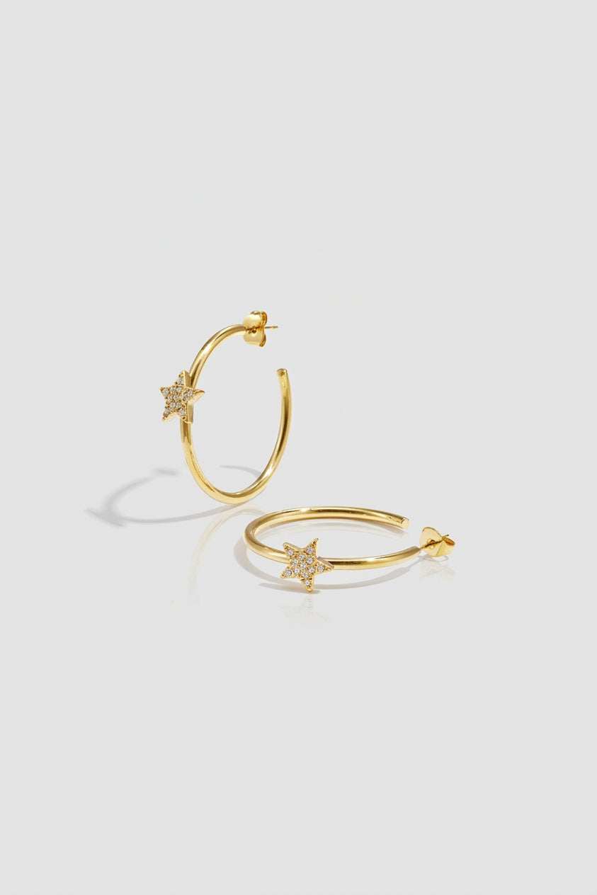 =Boucles d'oreilles Créoles Étoile Or | Atelier des bijoux