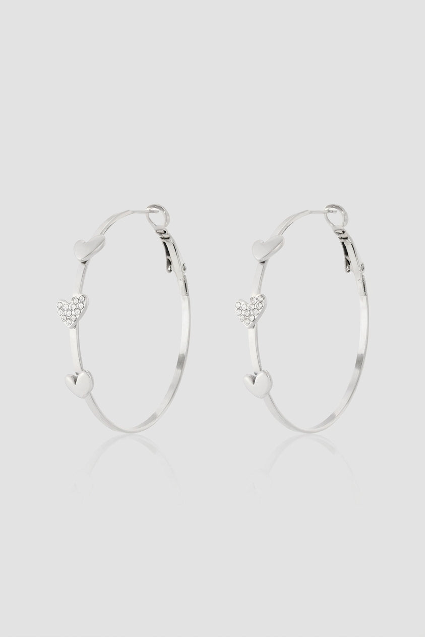 =Boucles d'oreilles Créoles Triple Cœur Argent | Atelier des bijoux