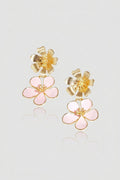 =Boucles d'oreilles Double Fleur Rose clair | Atelier des bijoux