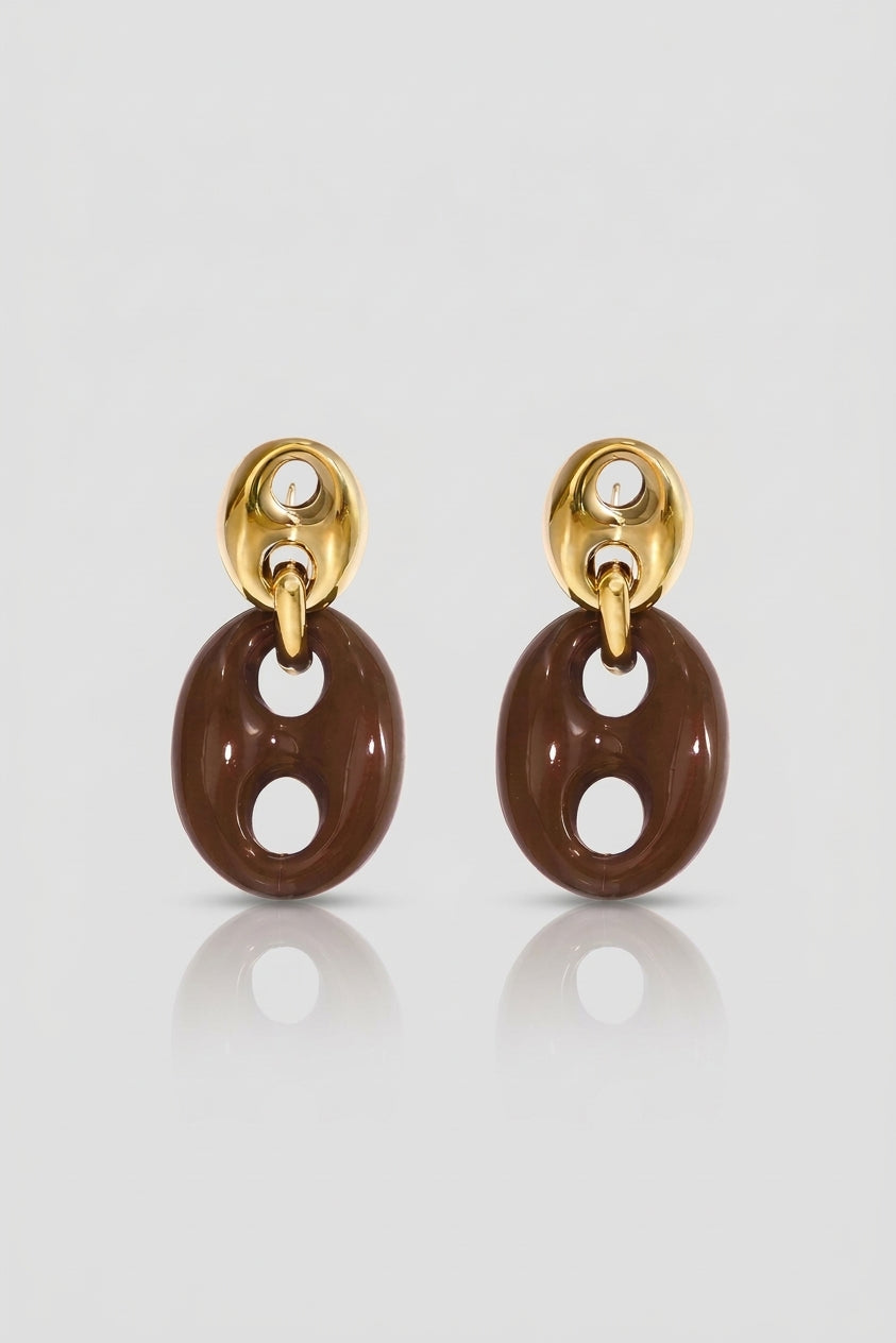 =Boucles d'oreilles Kafé brun foncé | Atelier des bijoux