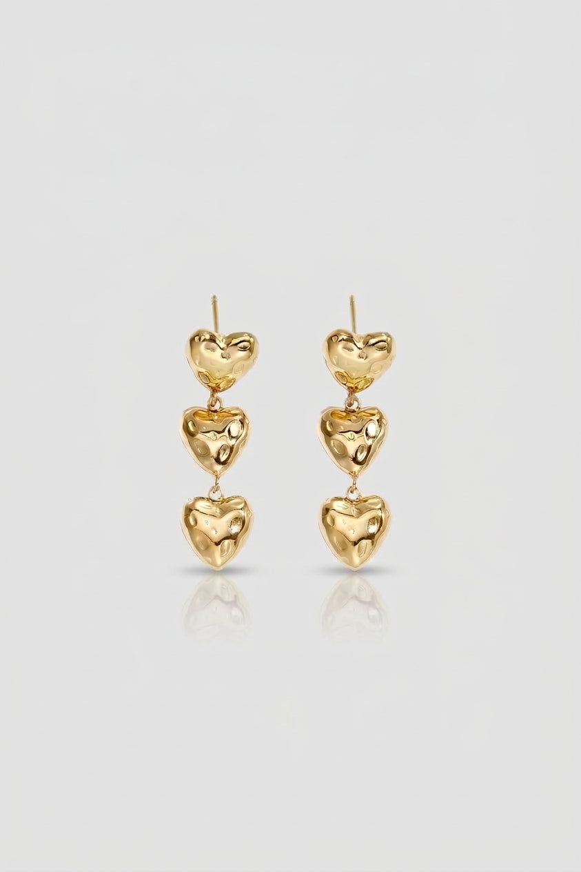 =Boucles d'oreilles Trio Cœur or | Atelier des bijoux