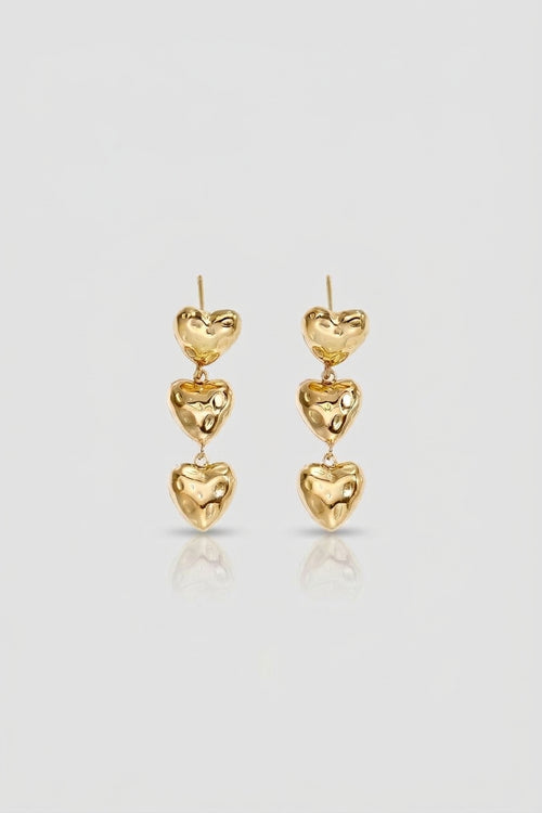 =Boucles d'oreilles Trio Cœur or | Atelier des bijoux