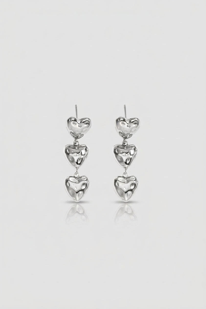 =Boucles d'oreilles Trio Cœur argent | Atelier des bijoux