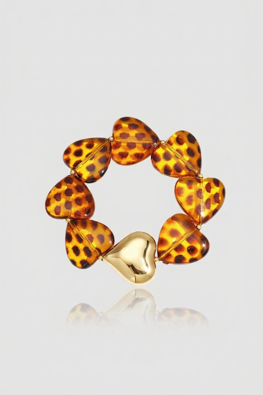 =Bracelet Cœur Rétro Brun | Atelier des bijoux