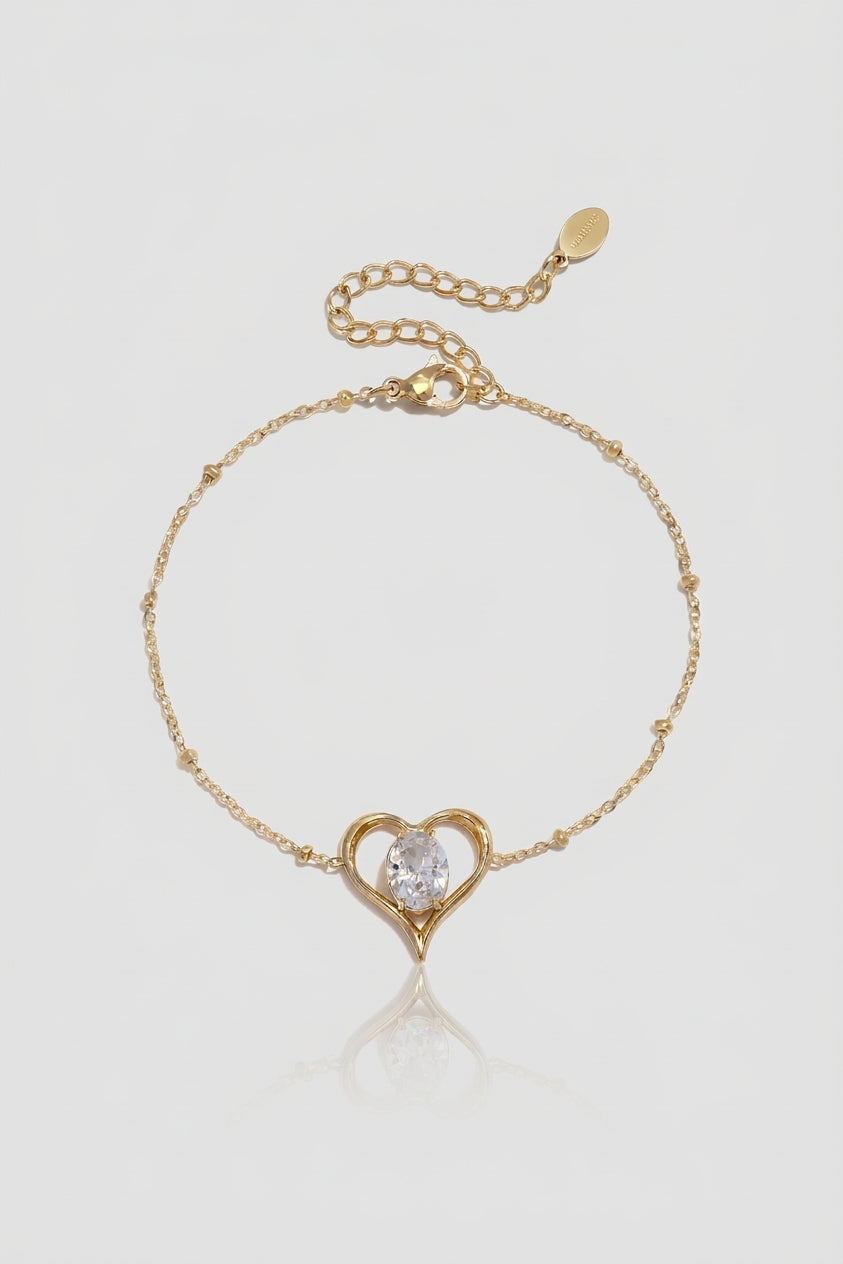 =Bracelet Cœur & Zircon Blanc | Atelier des bijoux
