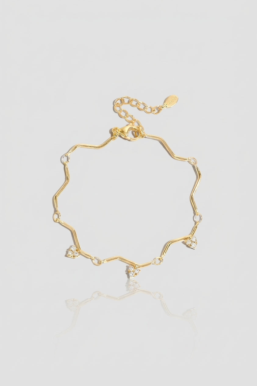=Bracelet Trèfle Ondulé Or | Atelier des bijoux