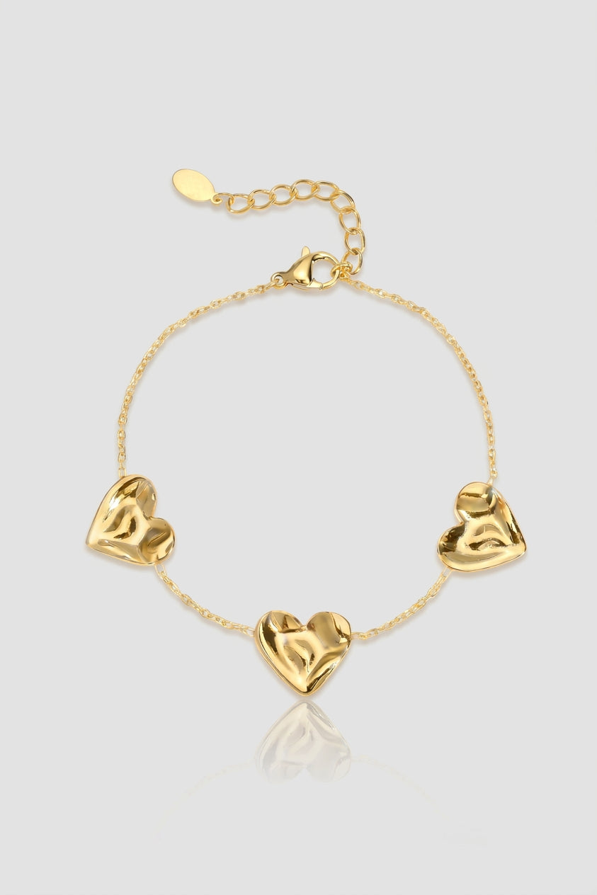 =Bracelet Trio de Cœurs Or | Atelier des bijoux