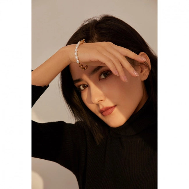 Bracelet à grosse maille avec perle Solara - Ma boutique