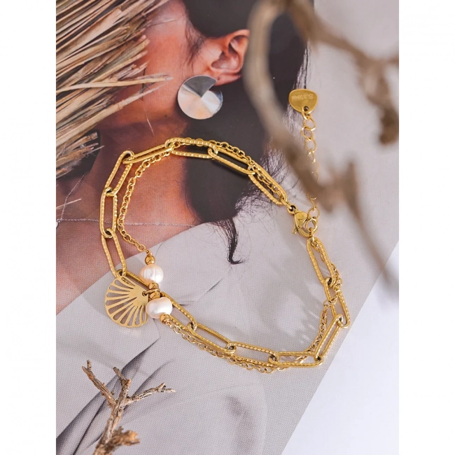 Bracelet coquillage à maille Elara - Ma boutique