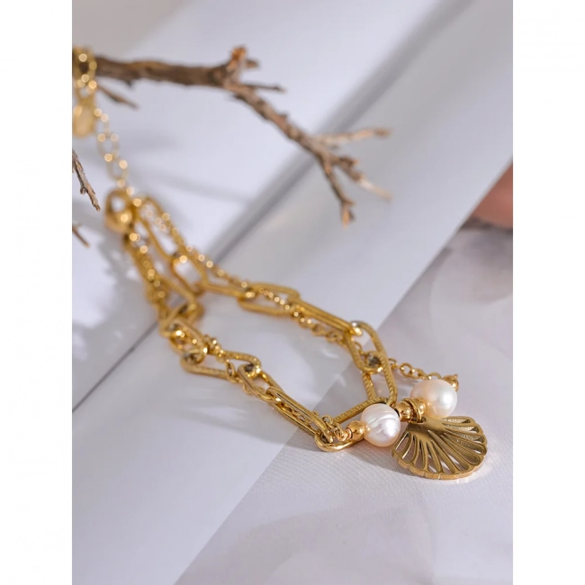 Bracelet coquillage à maille Elara - Ma boutique