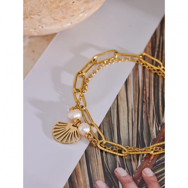 Bracelet coquillage à maille Elara - Ma boutique