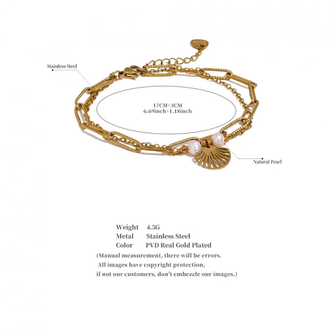 Bracelet coquillage à maille Elara - Ma boutique