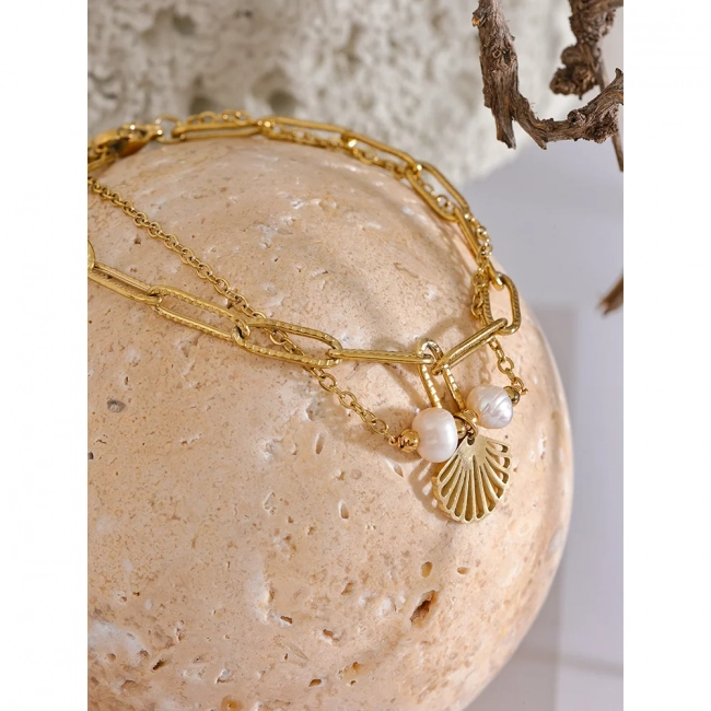 Bracelet coquillage à maille Elara - Ma boutique