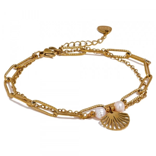 Bracelet coquillage à maille Elara - Ma boutique