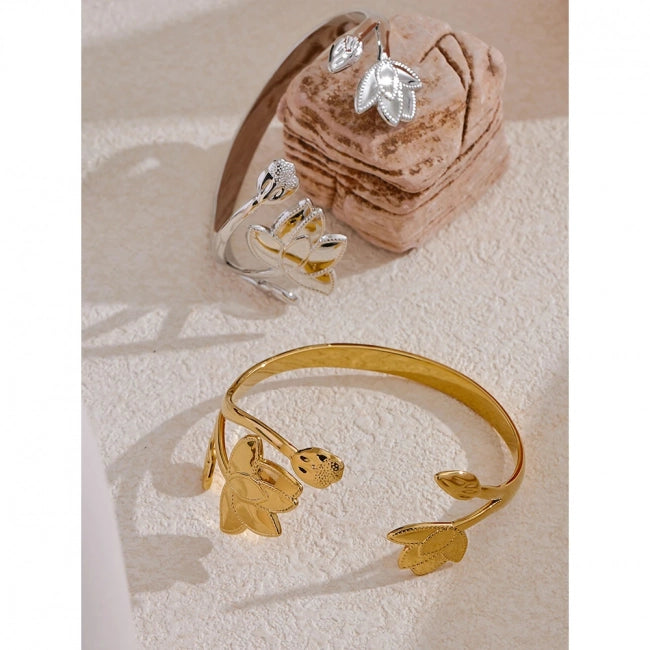 Bracelet feuille jonc Hélia - Ma boutique