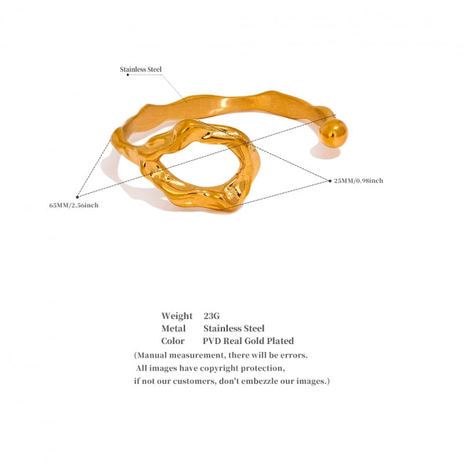 Bracelet jonc martelé ajouré Auroréa - Ma boutique