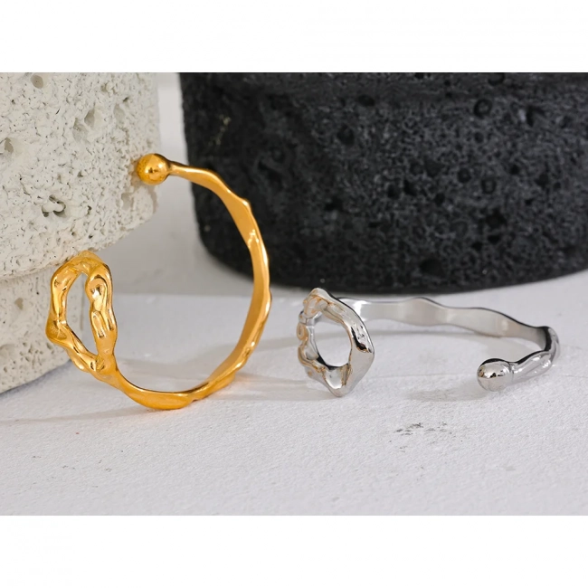 Bracelet jonc martelé ajouré Auroréa - Ma boutique