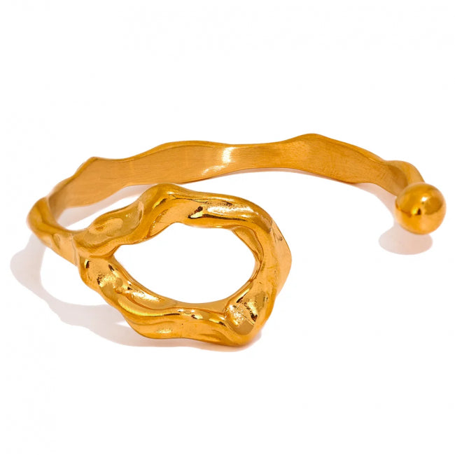 Bracelet jonc martelé ajouré Auroréa - Ma boutique