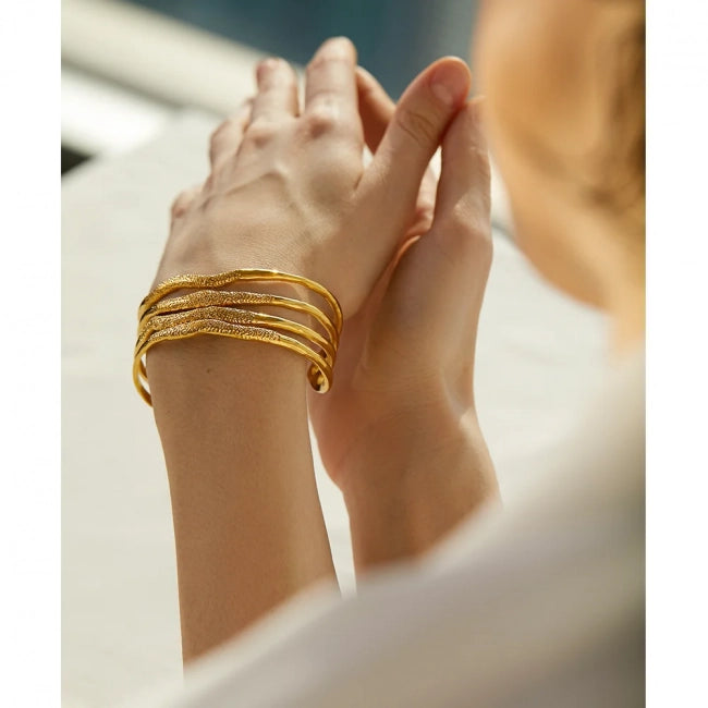 Bracelet jonc plaqué or Séléné - Ma boutique