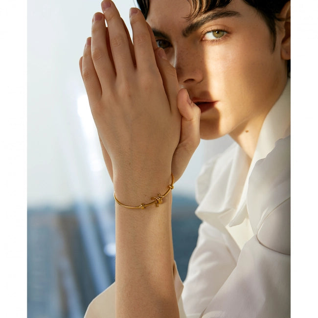 Bracelet jonc à boules et nœud Radiance - Ma boutique