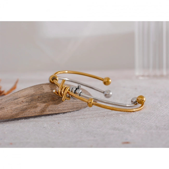 Bracelet jonc à boules et nœud Radiance - Ma boutique