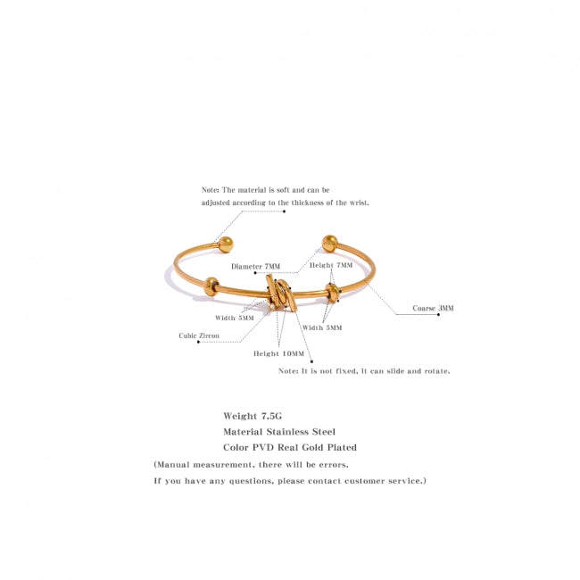 Bracelet jonc à boules et nœud Radiance - Ma boutique