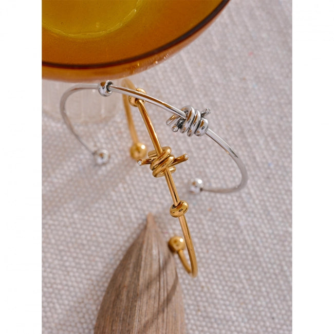 Bracelet jonc à boules et nœud Radiance - Ma boutique