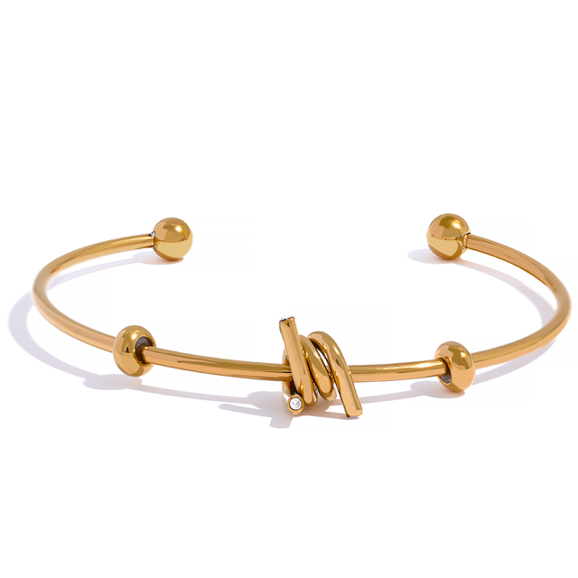 Bracelet jonc à boules et nœud Radiance - Ma boutique