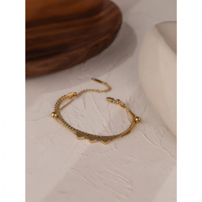 Bracelet maille à 3 coeurs Iris - Ma boutique