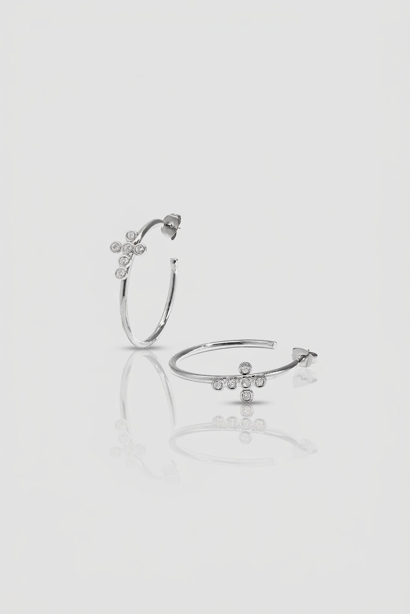 =Créoles Céleste Argent | Atelier des bijoux