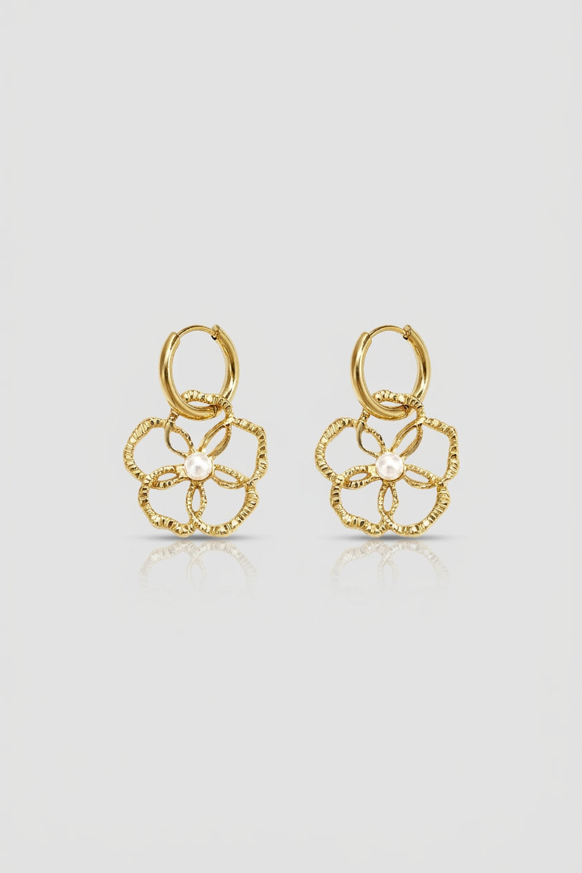 =Créoles Fleur Ajourée Or | Atelier des bijoux