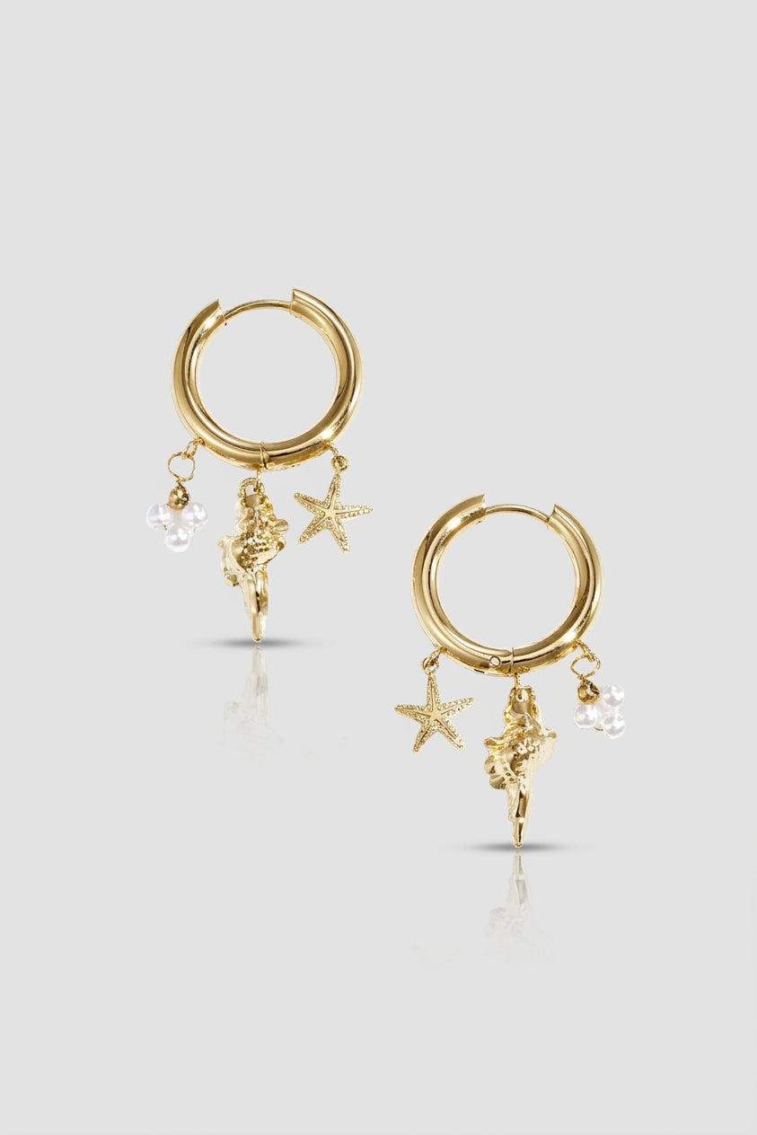 =Créoles Pampilles Océan or | Atelier des bijoux