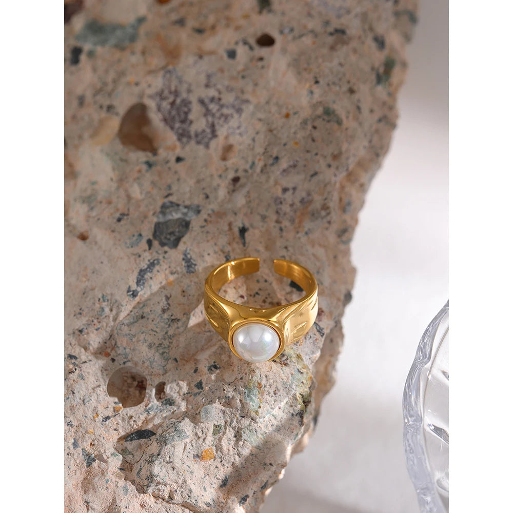 Bague or et perle Aurora - Ma boutique