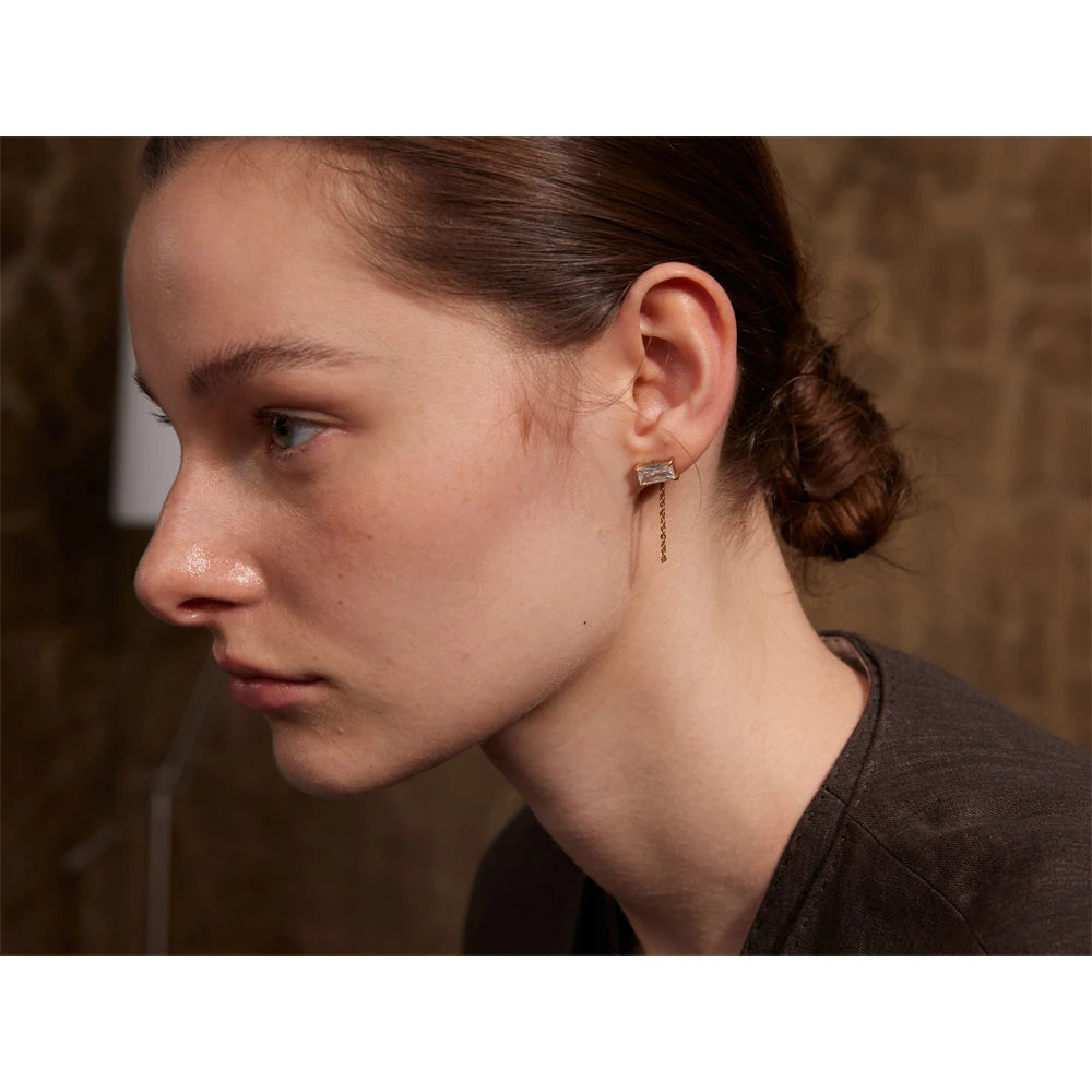 Boucle d'oreille chaîne pendante Eve - Ma boutique