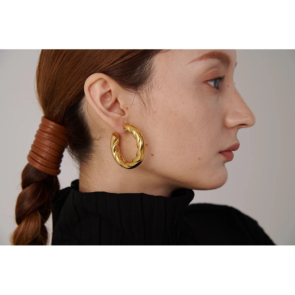 Boucle d'oreille créole torsadé or Vénus - Ma boutique