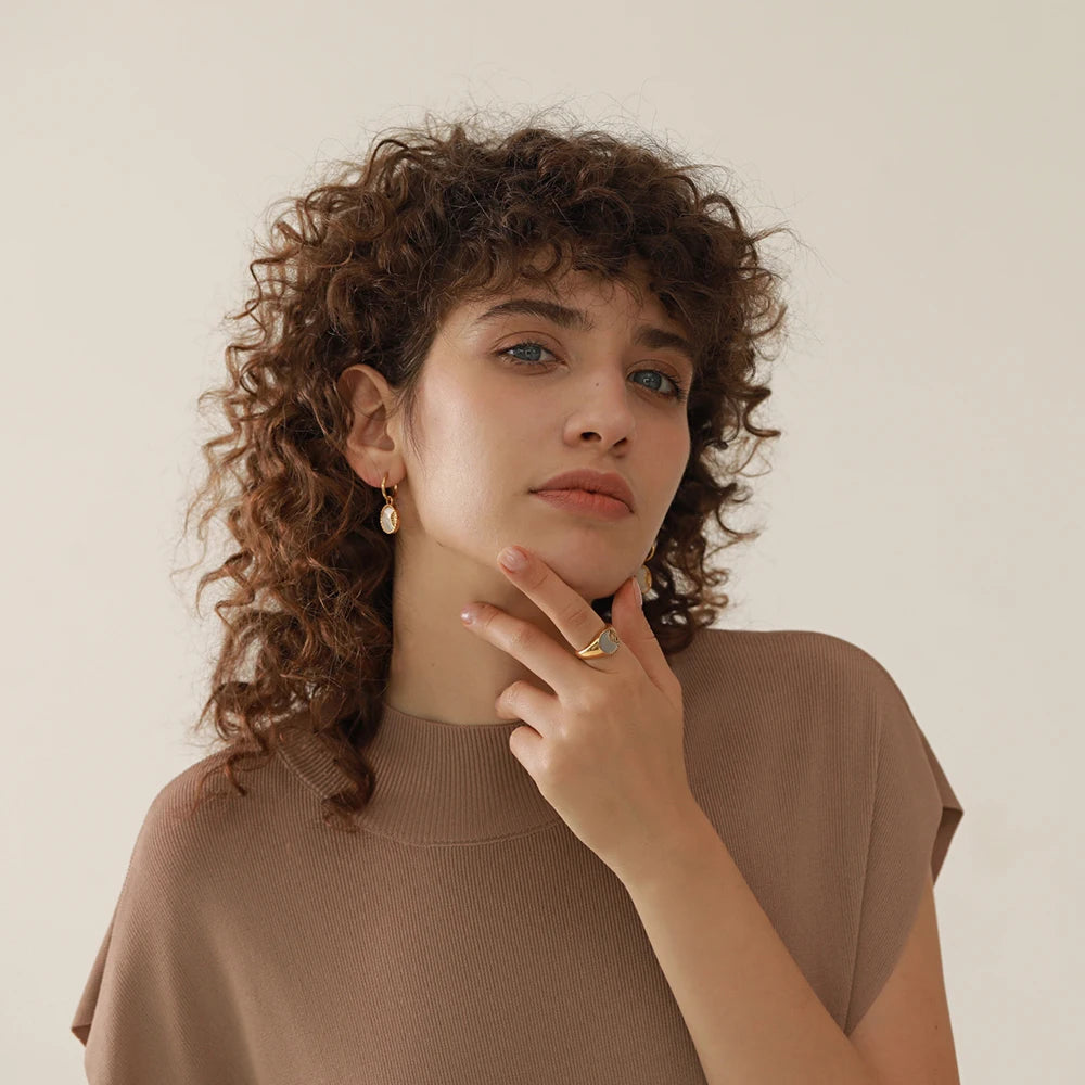 Boucle d'oreille créole pendante Luna - Ma boutique