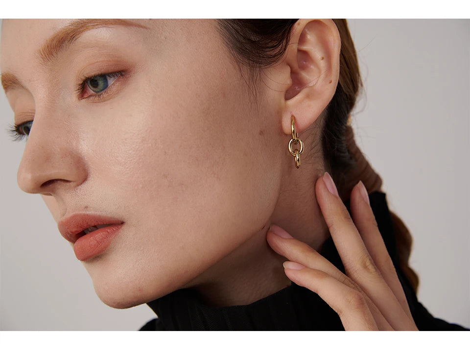 Boucle d'oreille créole pendante Eyeline - Ma boutique