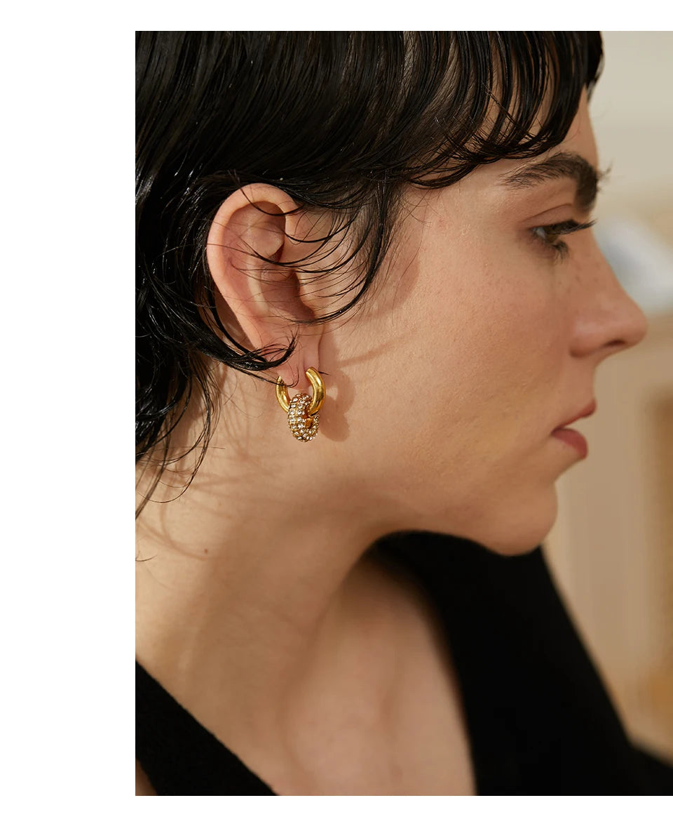 Boucle d'oreille créole pendante Yulia - Ma boutique