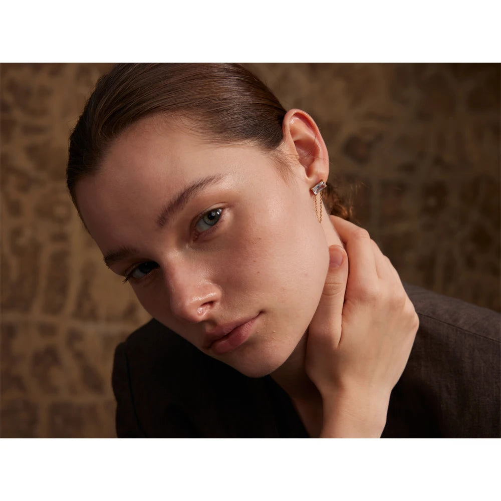 Boucle d'oreille chaîne pendante Eve - Ma boutique