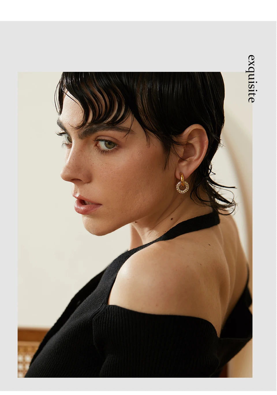 Boucle d'oreille créole pendante Yulia - Ma boutique