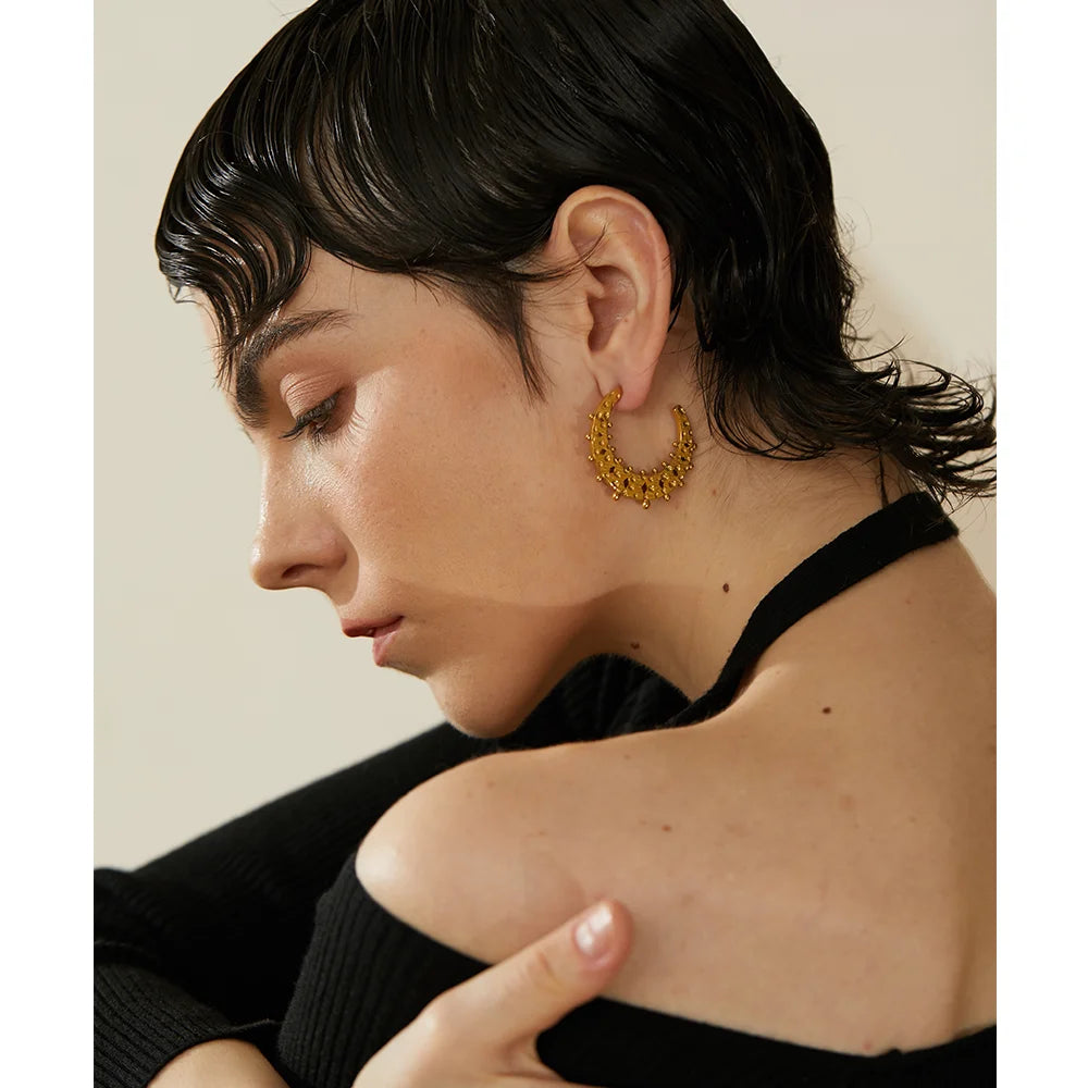 Boucle d'oreille créole fantaisie Galaxie - Ma boutique